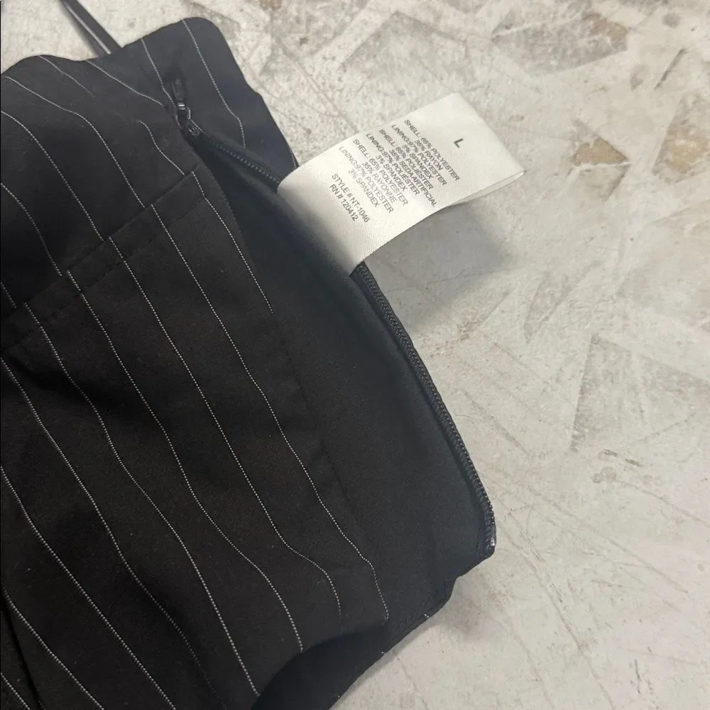 Bershka Black Pinstripe Wide Leg Jumpsuit Size 6 Pants 6 LIKE NEW